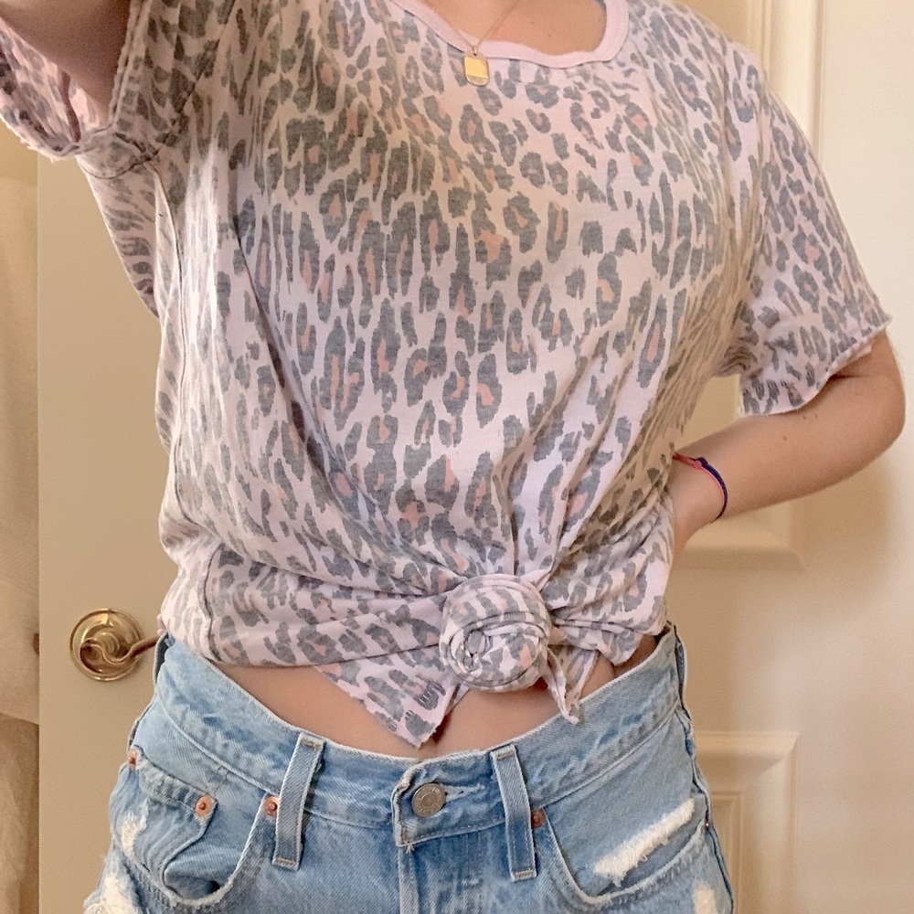 Free People Cheeta Print Top